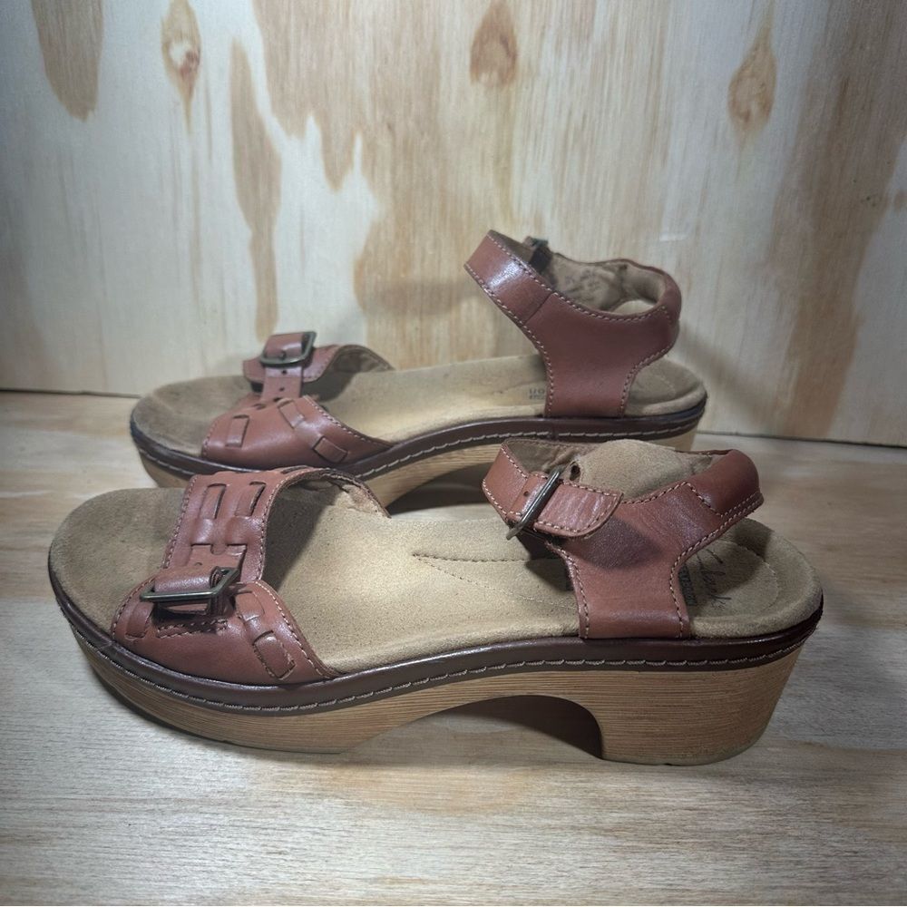 Clarks Preslet Stone Platform Sandals Women's Size 7